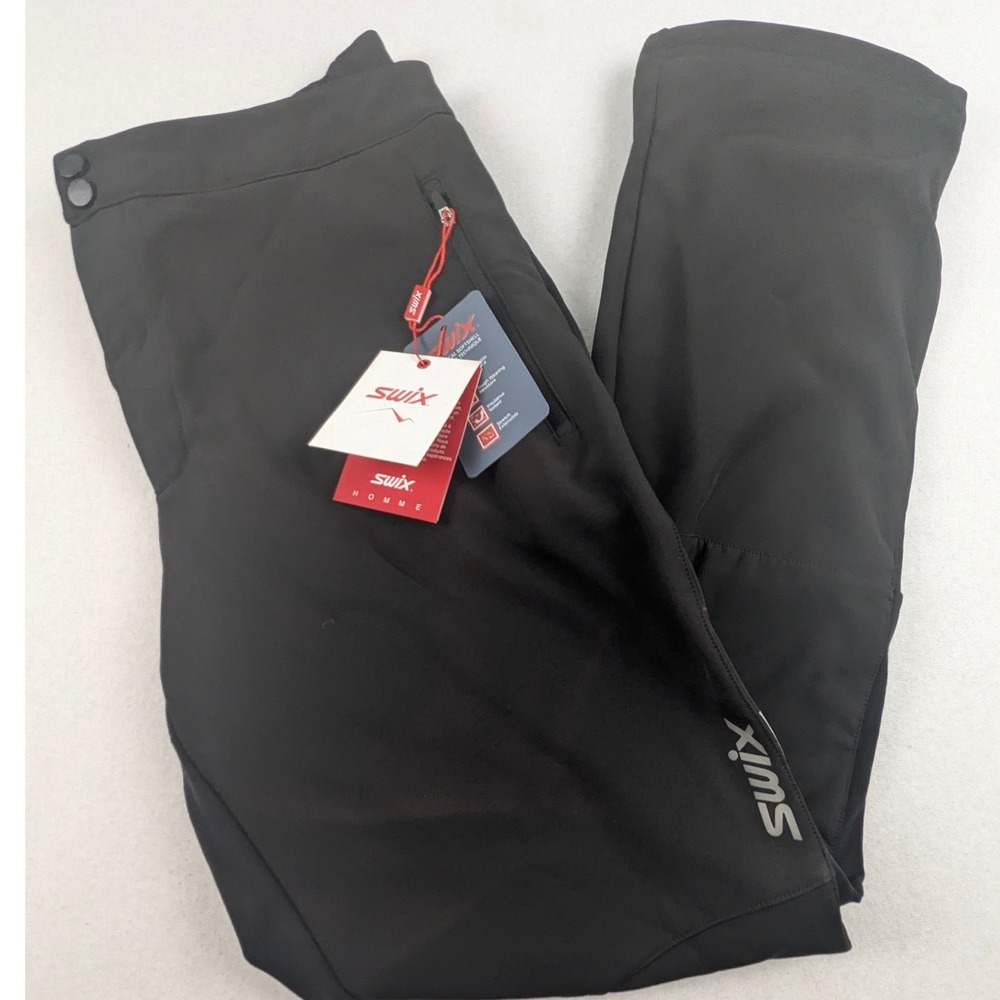 Swix Mens XL Black Corvara Technical Softshell Outdoor Ski Training Pants NWT